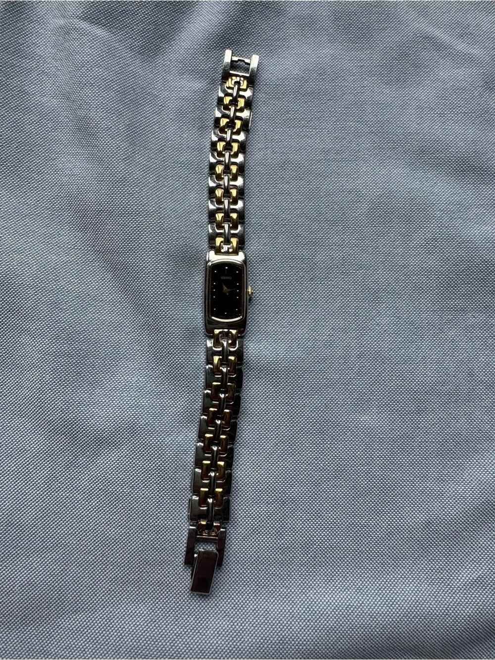 🔥VINTAGE SEIKO Tank watch Y2K RARE two tone sz XS Price Firm